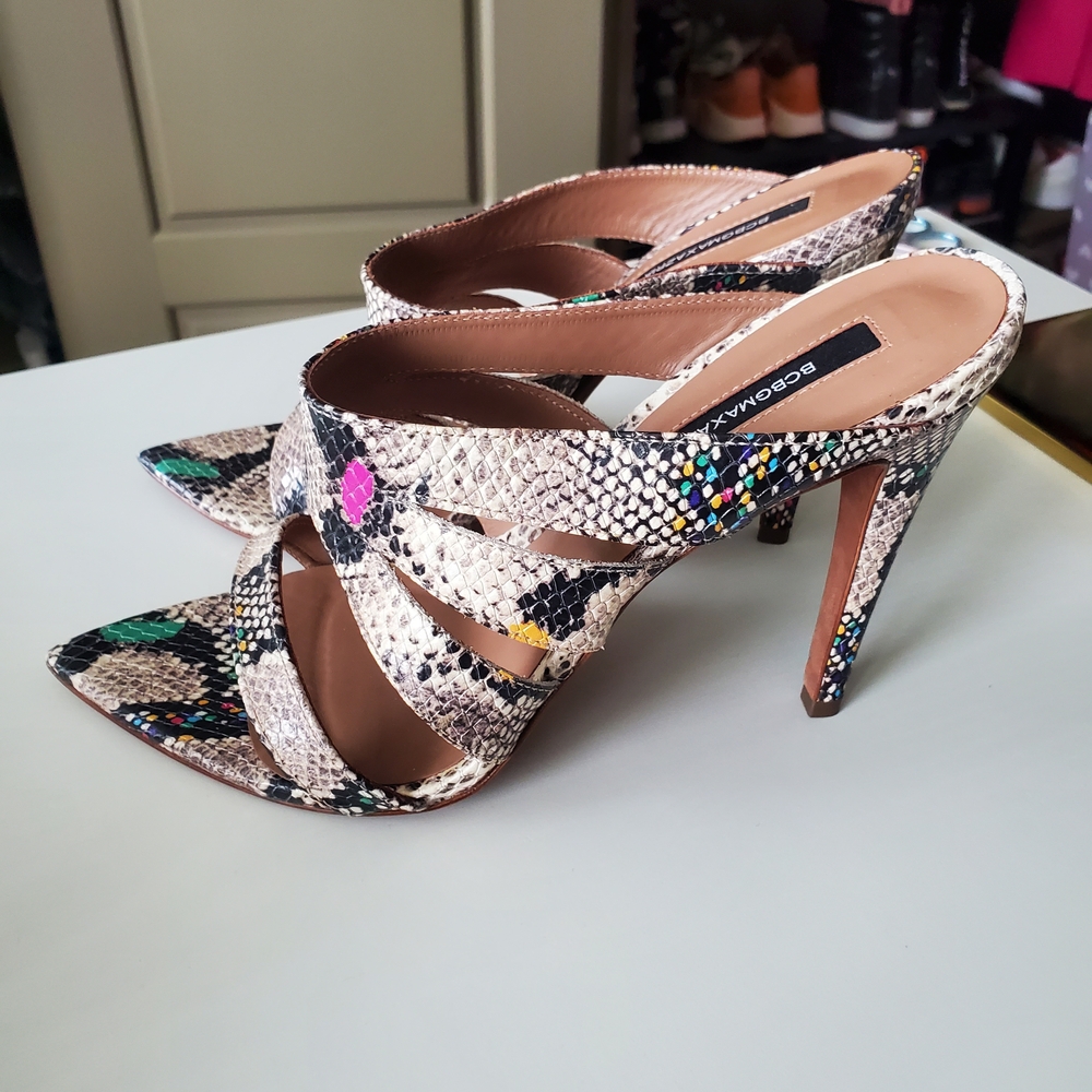 BCBGMaxAzria Cream and Black Stiletto Heels Sz 10 US, Worn Once